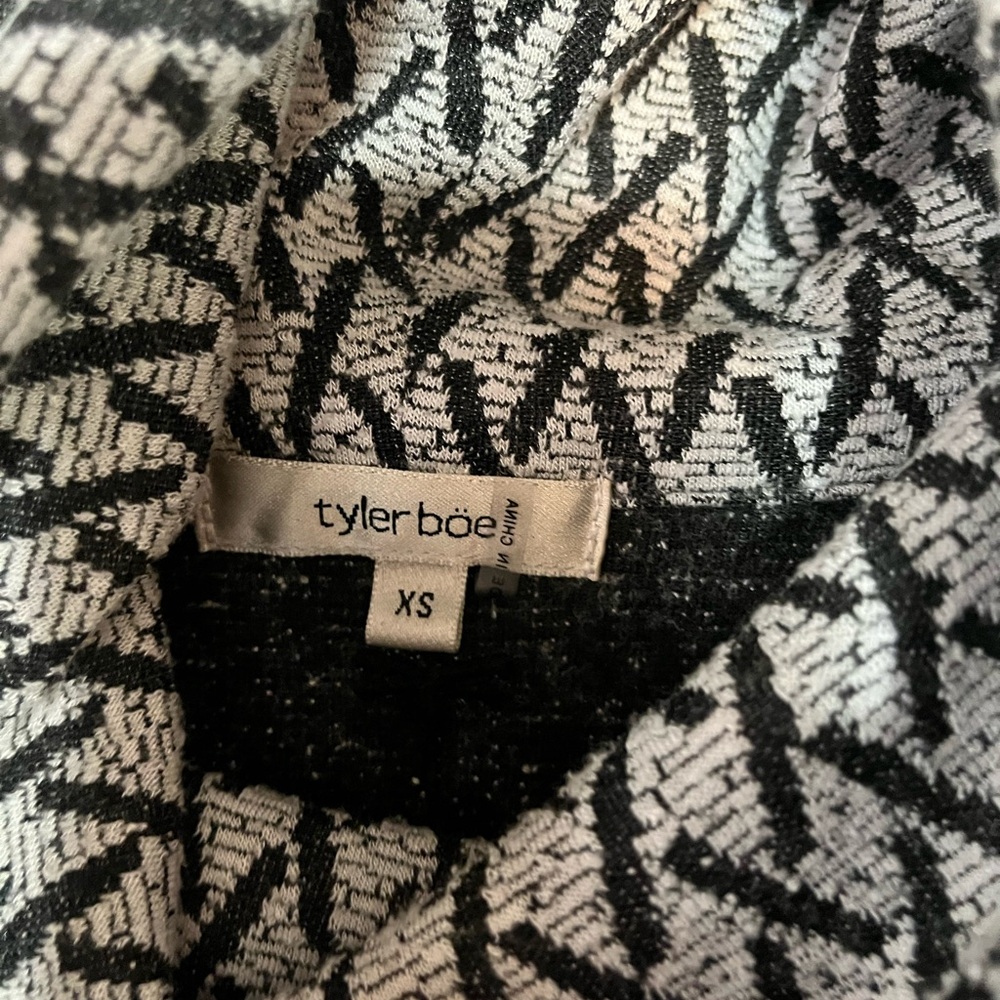 Tyler Boe Kim Knit Dress, Size XS, Black and White Geo Print - Picture 3 of 5